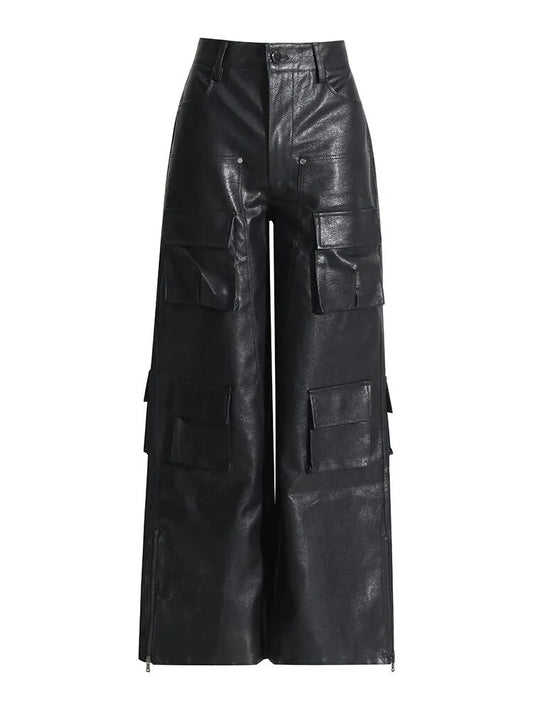 Luxe PU Leather Cargo Pants